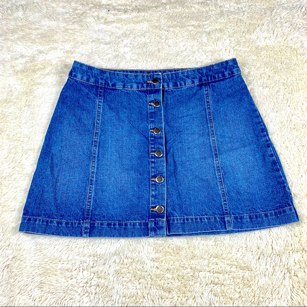 H&M Blue A-line Denim Skirt